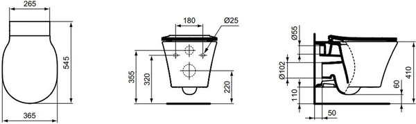 Ideal Standard Connect Air vas wc agăţat alb lucios E005401