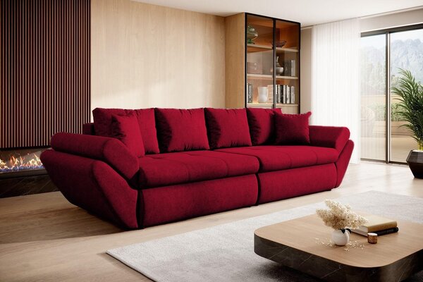 Canapea extensibila cu lada de depozitare Loana Red Fresh 300x100 cm
