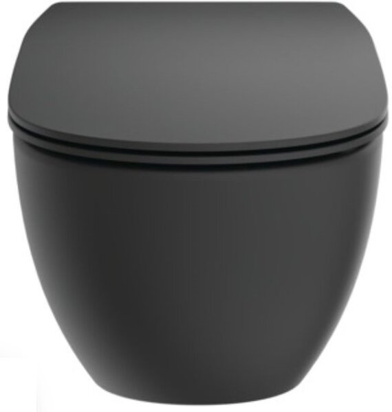Ideal Standard Tesi vas wc cu capac soft-close agăţat fără margine negru T3546V3