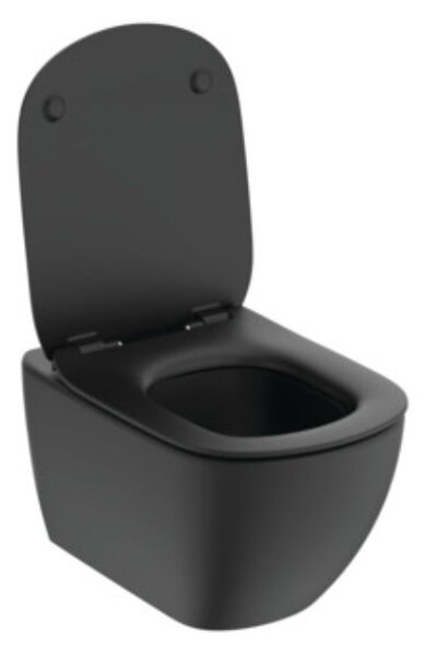 Ideal Standard Tesi vas wc cu capac soft-close agăţat fără margine negru T3546V3