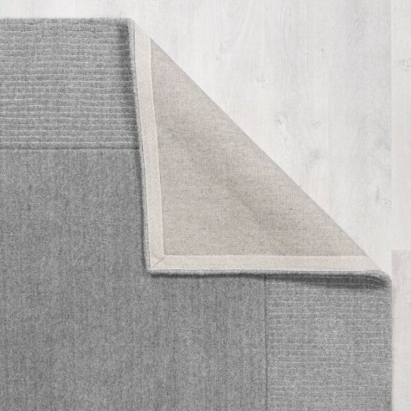 Covor grej țesut manual din lână 120x170 cm Border – Flair Rugs