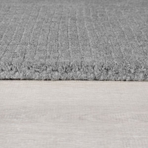 Covor grej țesut manual din lână 120x170 cm Border – Flair Rugs