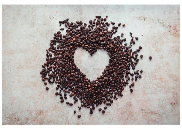 Fototapet inimă din boabe de cafea