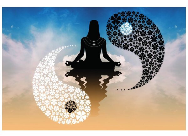 Tapet yin și yang yoga