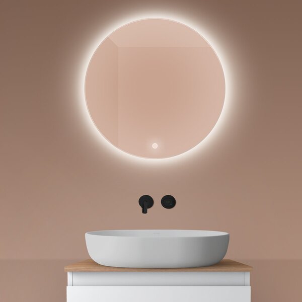 Oltens Nordlis oglindă 60x60 cm rotund cu iluminare cu covoraș de încălzire 64108000