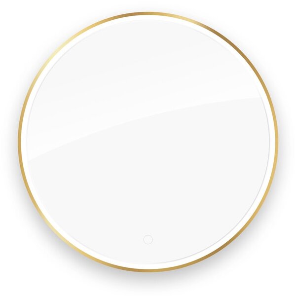 Oltens Nordlis oglindă 80x80 cm rotund cu iluminare cu covoraș de încălzire auriu 64109800