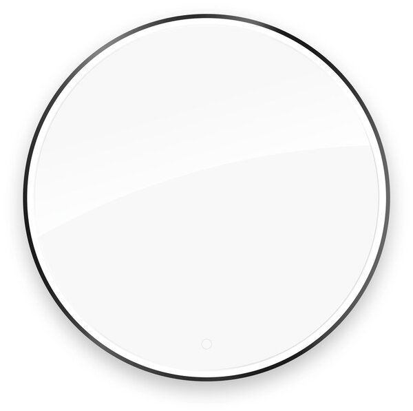 Oltens Nordlis oglindă 100x100 cm rotund cu iluminare cu covoraș de încălzire negru 64102300