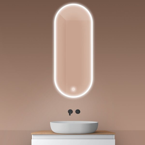 Oltens Nordlis oglindă 50x120 cm oval cu iluminare cu covoraș de încălzire 64104000