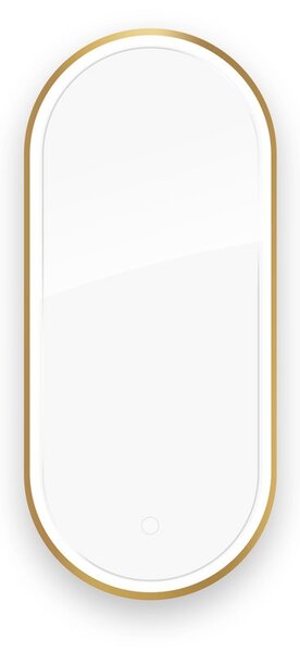 Oltens Nordlis oglindă 40x90 cm oval cu iluminare cu covoraș de încălzire auriu 64103800