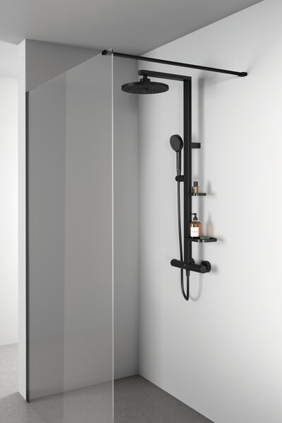 Ideal Standard Alu+ set de duș perete cu termostat negru BD583XG