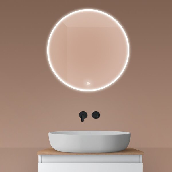 Oltens Nordlis oglindă 60x60 cm rotund cu iluminare cu covoraș de încălzire 64100000
