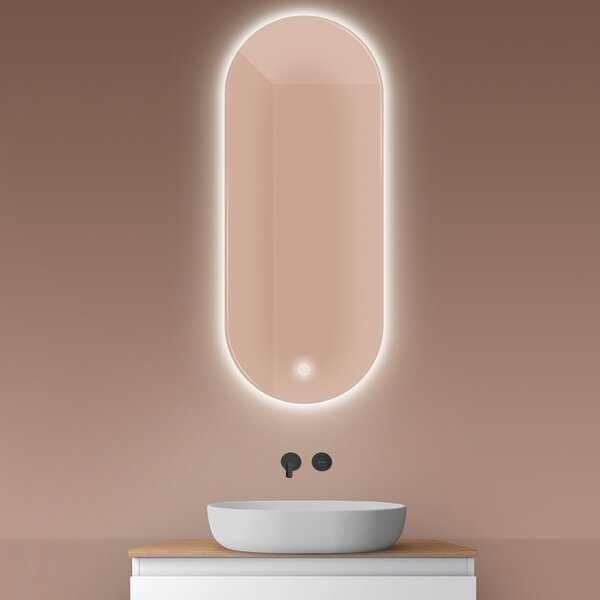 Oltens Nordlis oglindă 50x120 cm oval cu iluminare cu covoraș de încălzire 64114000