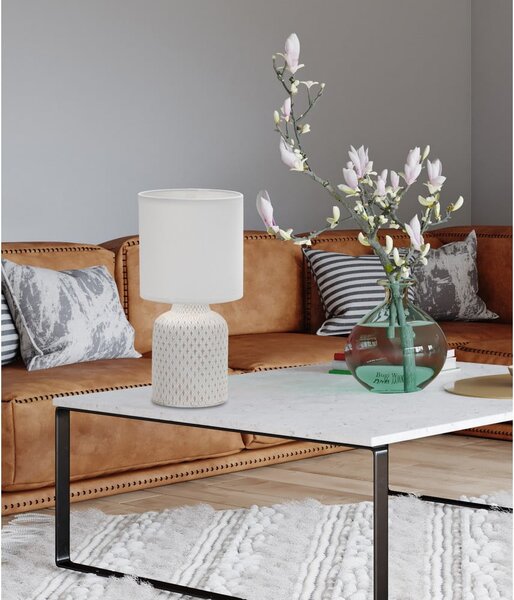 Veioză crem cu abajur textil (înălțime 32 cm) Iner – Candellux Lighting