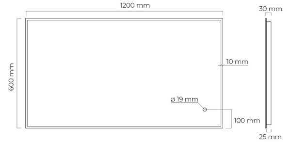 Oltens Nordlis oglindă 60x120 cm dreptunghiular cu iluminare cu covoraș de încălzire negru 64112300