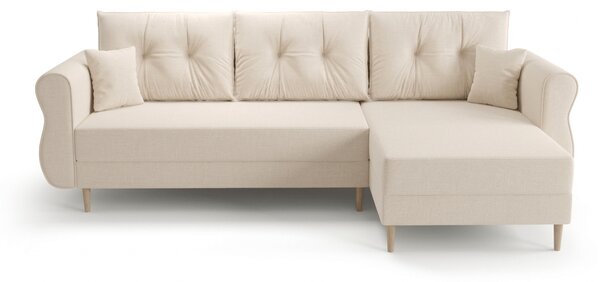 Canapea extensibila de colt SILVIANO, crem, reversibila, 230x140 cm