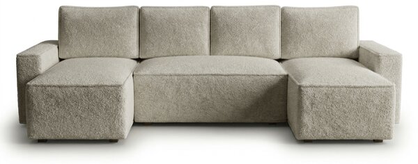 Canapea extensibila in forma de U SMART BOUCLE, gri-bej, 303x143 cm