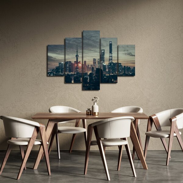 Tablou cu orașul în amurg (150x105 cm)