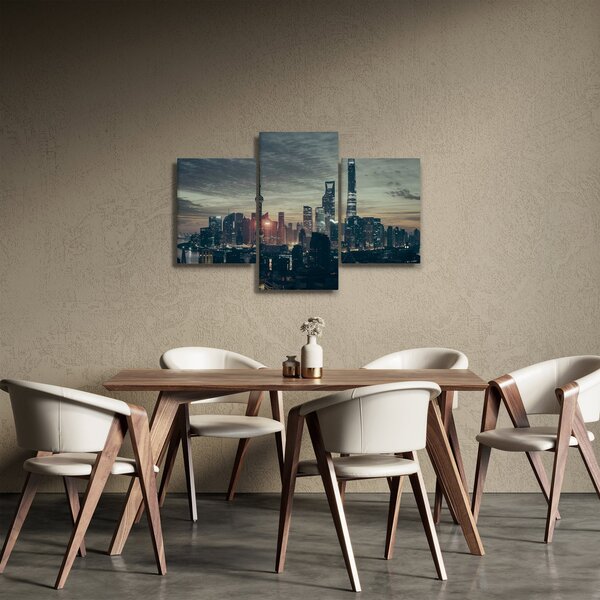 Tablou cu orașul în amurg (90x60 cm)