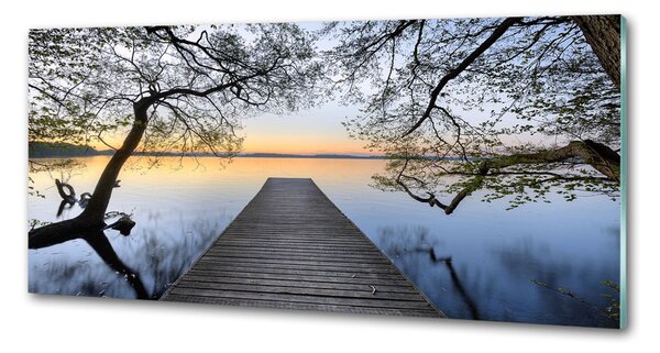 Panou sticlă bucătărie Pier pe lac