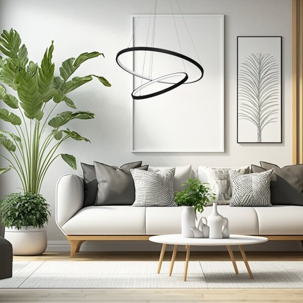 Lustră LED pe cablu HOOP LED/51W/230V d. 60 cm 4000K negru