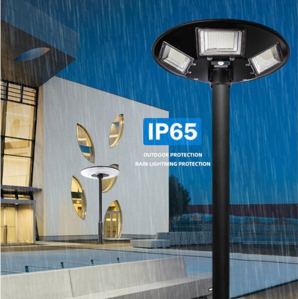 Lampă LED stradală solară cu senzor LED/22W/6V 6500K IP65 negru + telecomandă