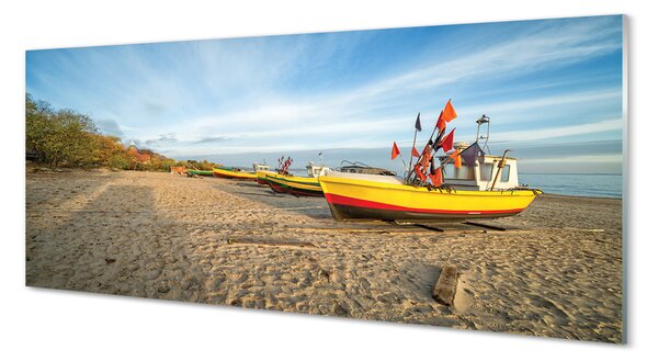 Panouri de sticlă Gdańsk Beach bărci de mare