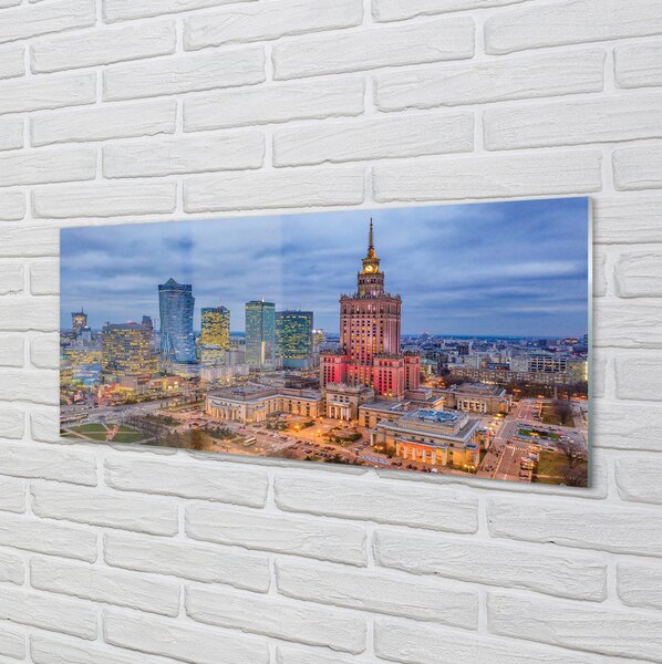 Tablouri acrilice Varșovia Panorama apus de soare