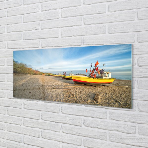 Panouri de sticlă Gdańsk Beach bărci de mare