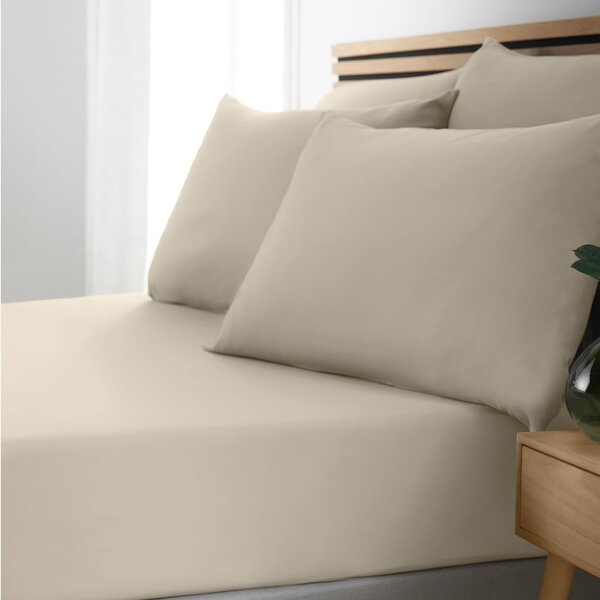 Cearceaf bej cu elastic 185x200 cm So Soft Non-Iron – Catherine Lansfield