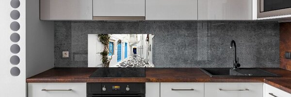 Panou sticla securizata bucatarie străzile grecești