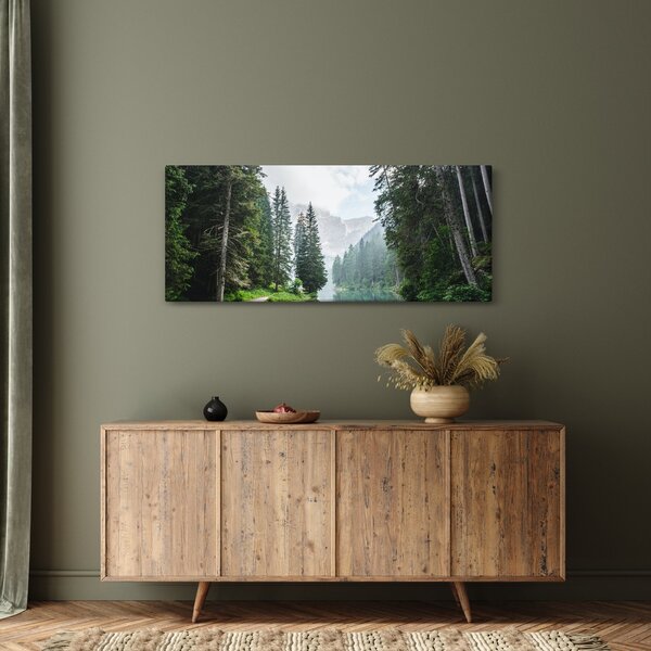 Tablou lacului în pădure (120x50 cm)