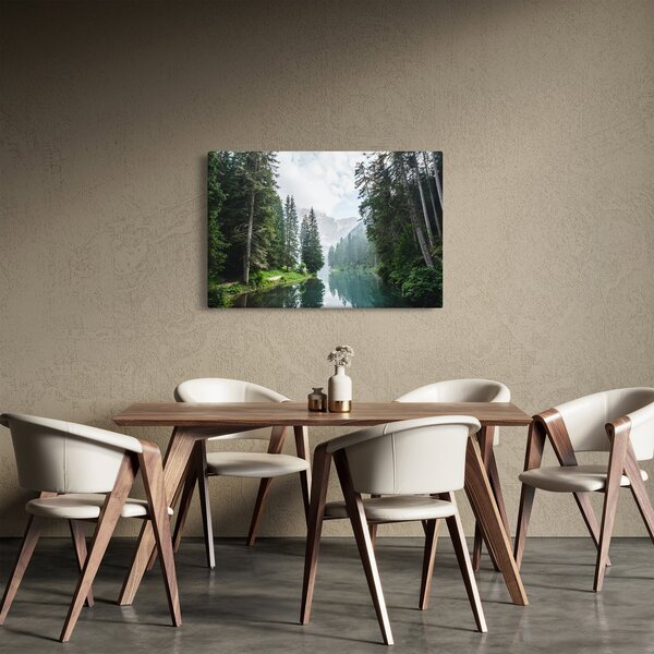 Tablou lacului în pădure (90x60 cm)
