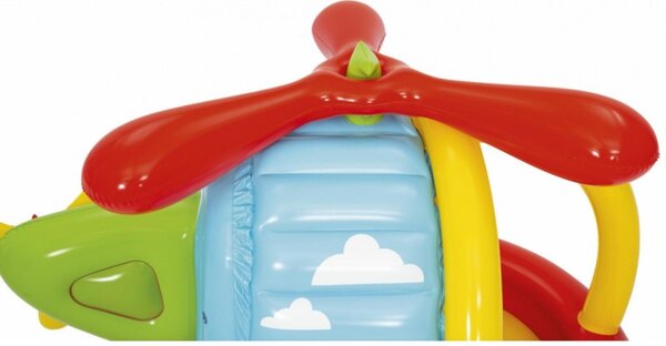 Spatiu de joaca copii 155x102x91 cm, elicopter gonflabil cu 25 bile multicolore, interior/exterior