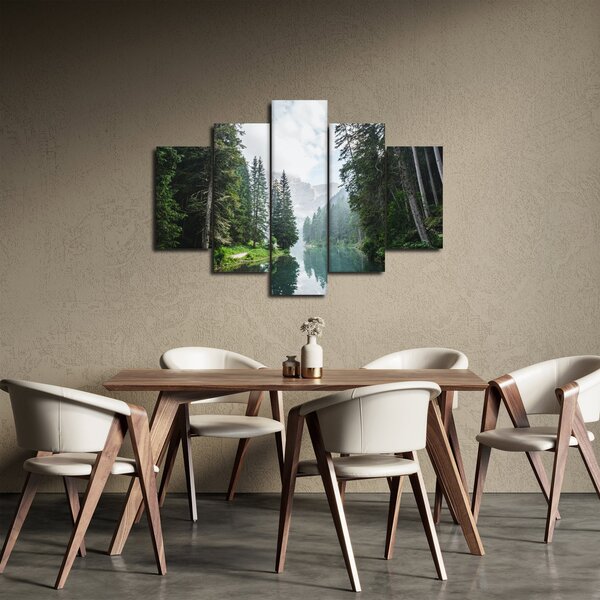 Tablou lacului în pădure (150x105 cm)