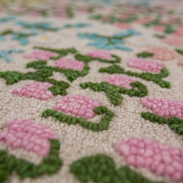 Covor crem țesut manual din lână 160x230 cm Emilia Floral – Flair Rugs