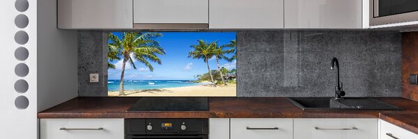 Sticlă pentru bucătărie plaja tropicala