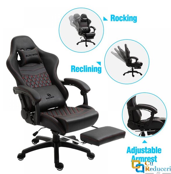 Scaun ergonomic premium de birou sau gaming, Blirowin®, suport