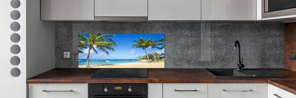 Sticlă pentru bucătărie plaja tropicala