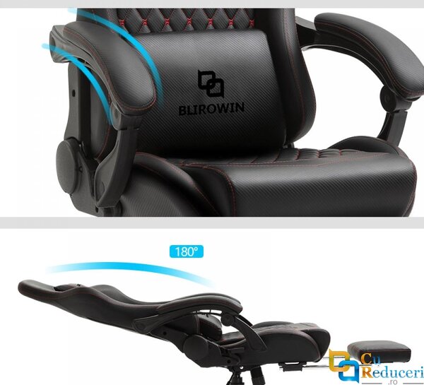 Scaun ergonomic premium de birou sau gaming, Blirowin®, suport