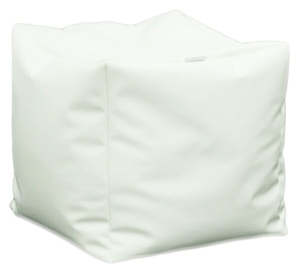 Taburet Cub XL, Material Piele ecologica - Alb
