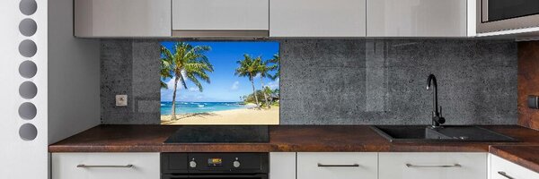 Sticlă pentru bucătărie plaja tropicala