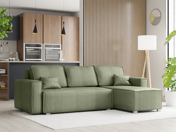 Canapea colt extensibila SMART COSARO menta, cu colt bilateral + 2 perne CADOU