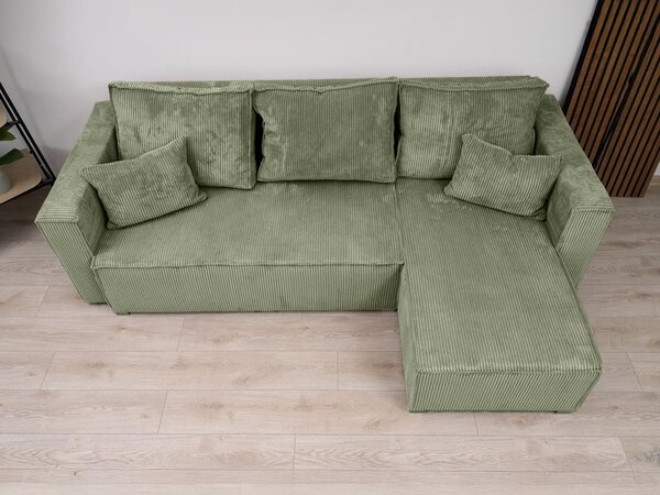 Canapea colt extensibila SMART COSARO menta, cu colt bilateral + 2 perne CADOU