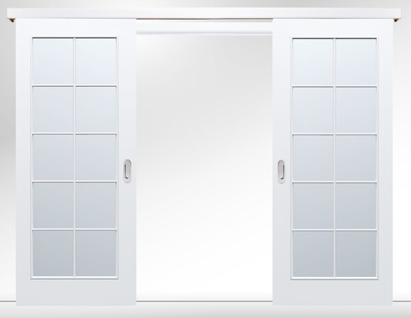 Usa glisanta dubla HDF aplicata pe perete PORTA Decor model C