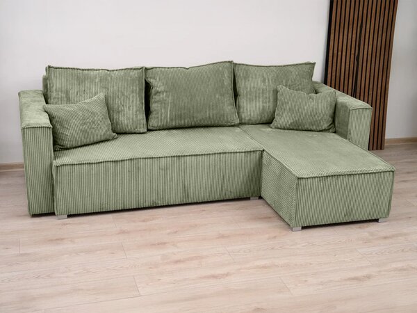 Canapea colt extensibila SMART COSARO menta, cu colt bilateral + 2 perne CADOU