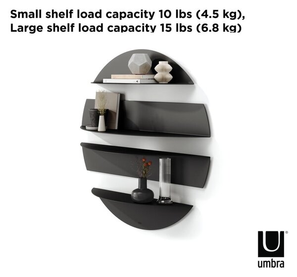 Rafturi negre 4 buc. din metal 76 cm Solis – Umbra
