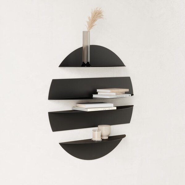 Rafturi negre 4 buc. din metal 76 cm Solis – Umbra
