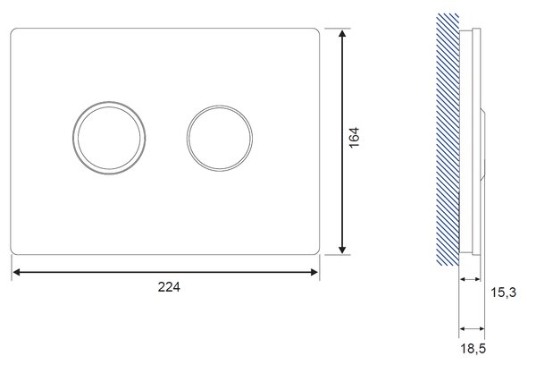 Cersanit Accento Circle buton de spălare pentru WC alb S97-055