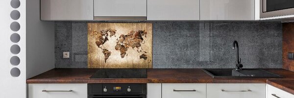 Sticlă pentru bucătărie Harta lemnului mondial
