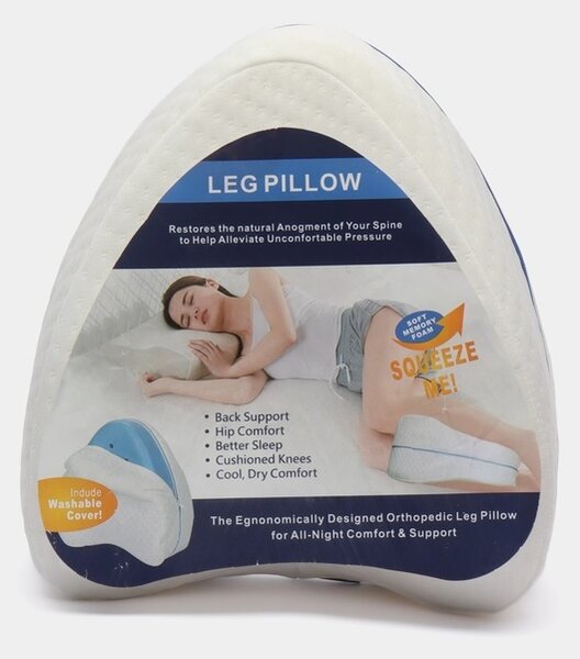 Perna ortopedica pentru genunchi si picioare, spuma cu memorie, husa detasabila, pentru ameliorarea durerilor de sciatica, spate, sold, genunchi si